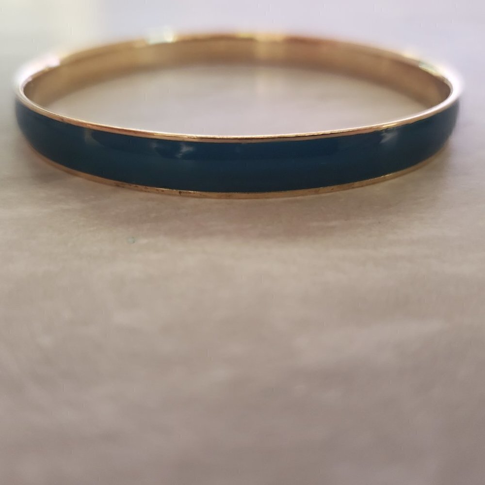 💙 Vintage 2000's 00's Y2K J.Crew Blue Enamal Skinny Bangle Bracelet 💙 - Picture 2 of 9